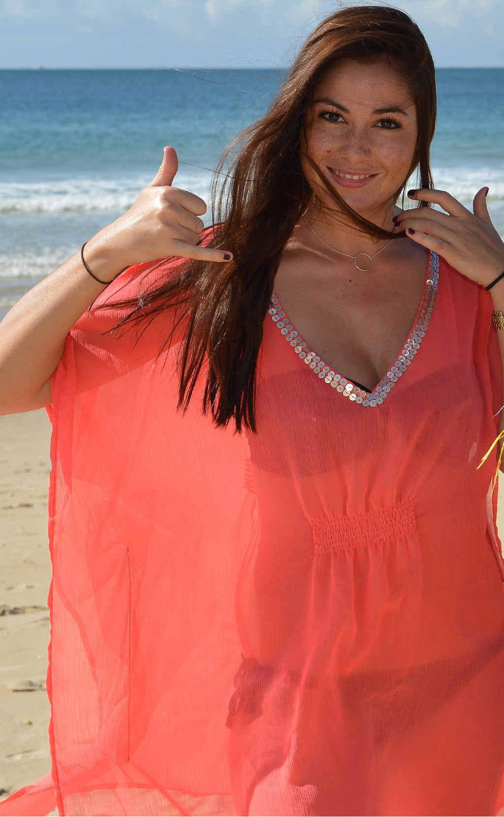 NOT PREGNANT: Alizee Michel pretended she was a French tourist called Natalie Amyot trying to track down the father of her child in Mooloolaba. NOT PREGNANT: Alizee Michel pretended she was a French tourist called Natalie Amyot trying to track down the father of her child in Mooloolaba.